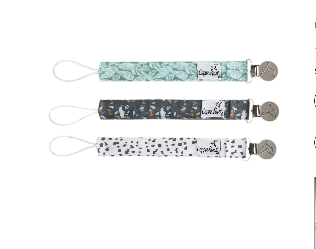 Bengal Copper Pearl Binky Clip Set