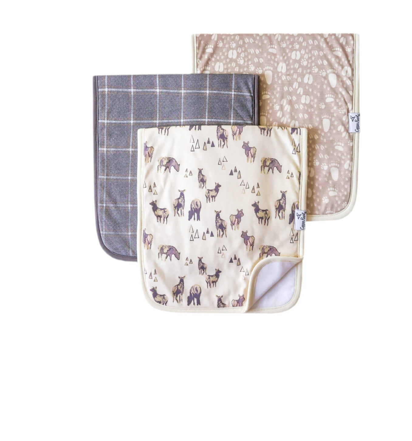 Timber Copper Pearl Burp Cloth