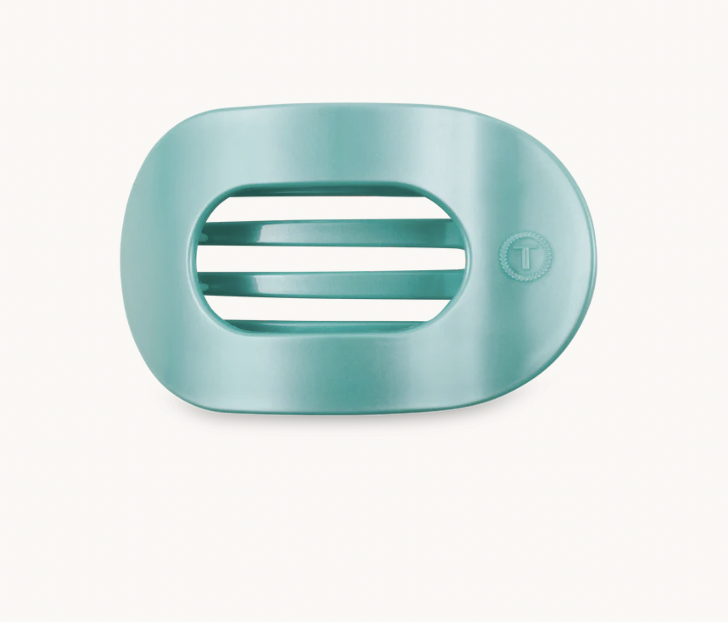 Totally Turquoise Medium Flat Round Hair Clip