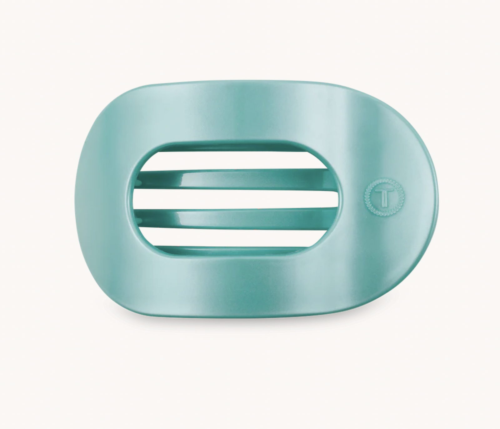 Totally Turquoise Large Flat Round Hair Clip