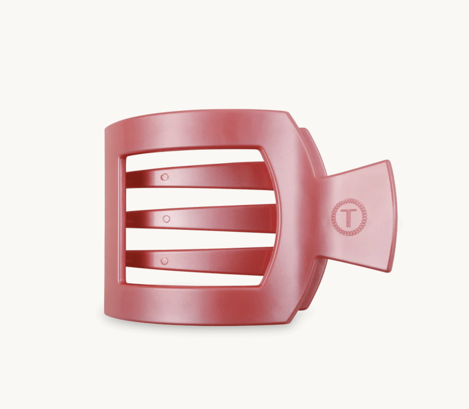 Calming Coral Large Flat Square Hair Clip