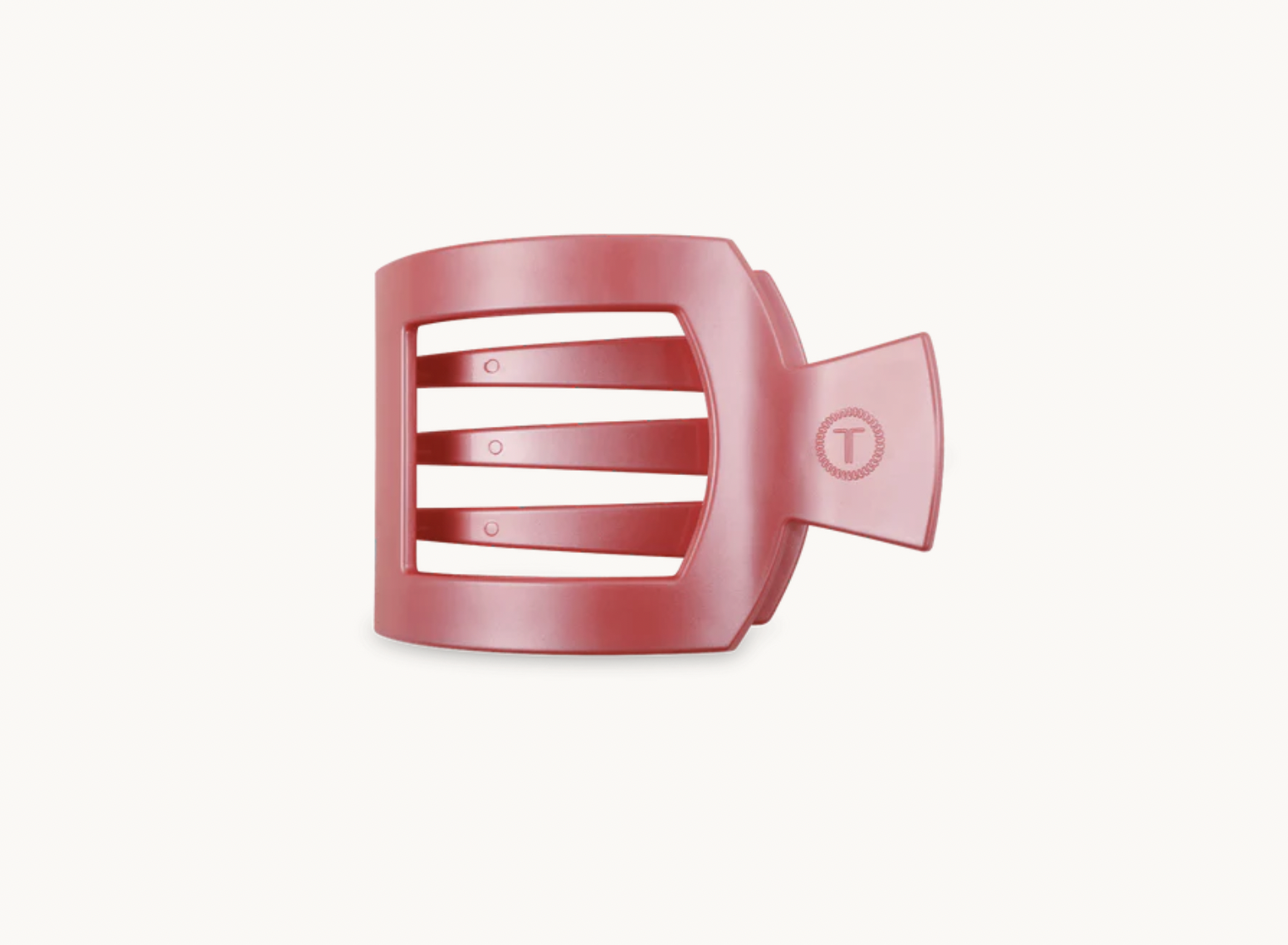 Calming Coral Small Flat Square Hair Clip