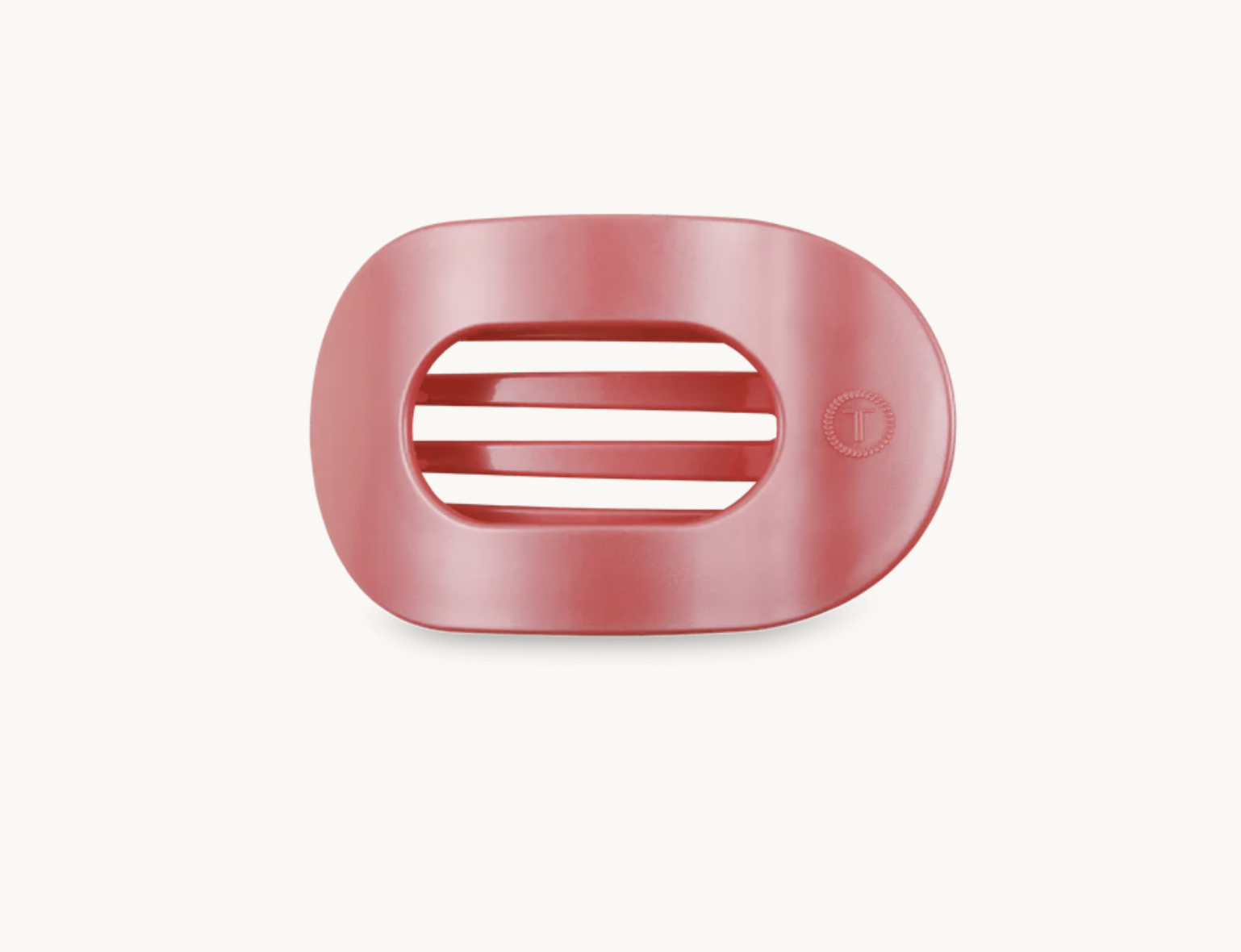 Calming Coral Small Flat Round Hair Clip