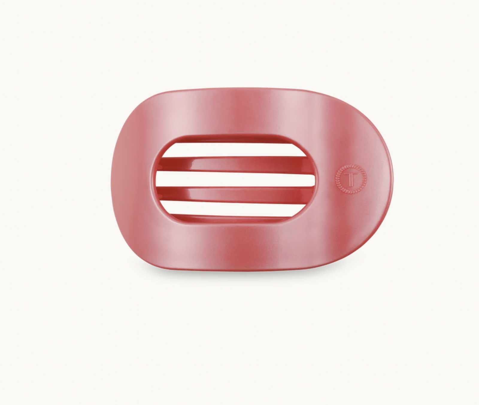 Calming Coral Medium Flat Round Hair Clip