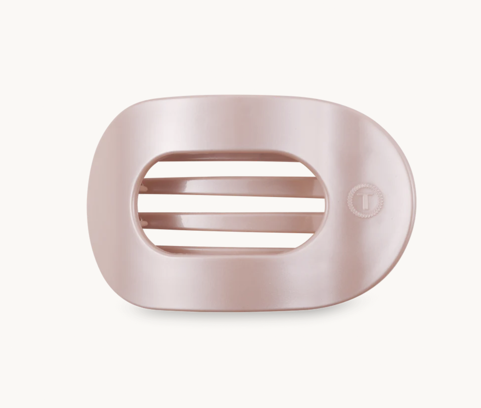 Pearly Pink Large Flat Round Hair Clip