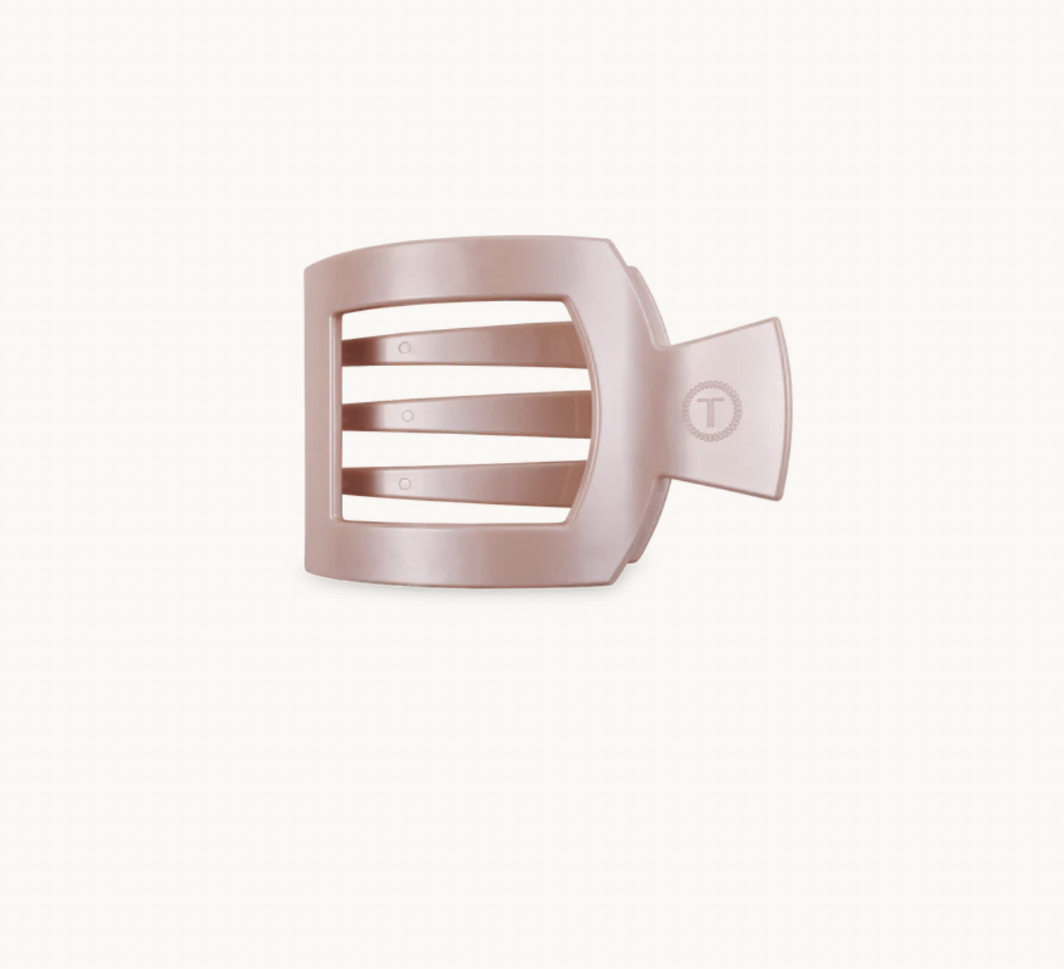 Pearly Pink Small Flat Square Hair Clip