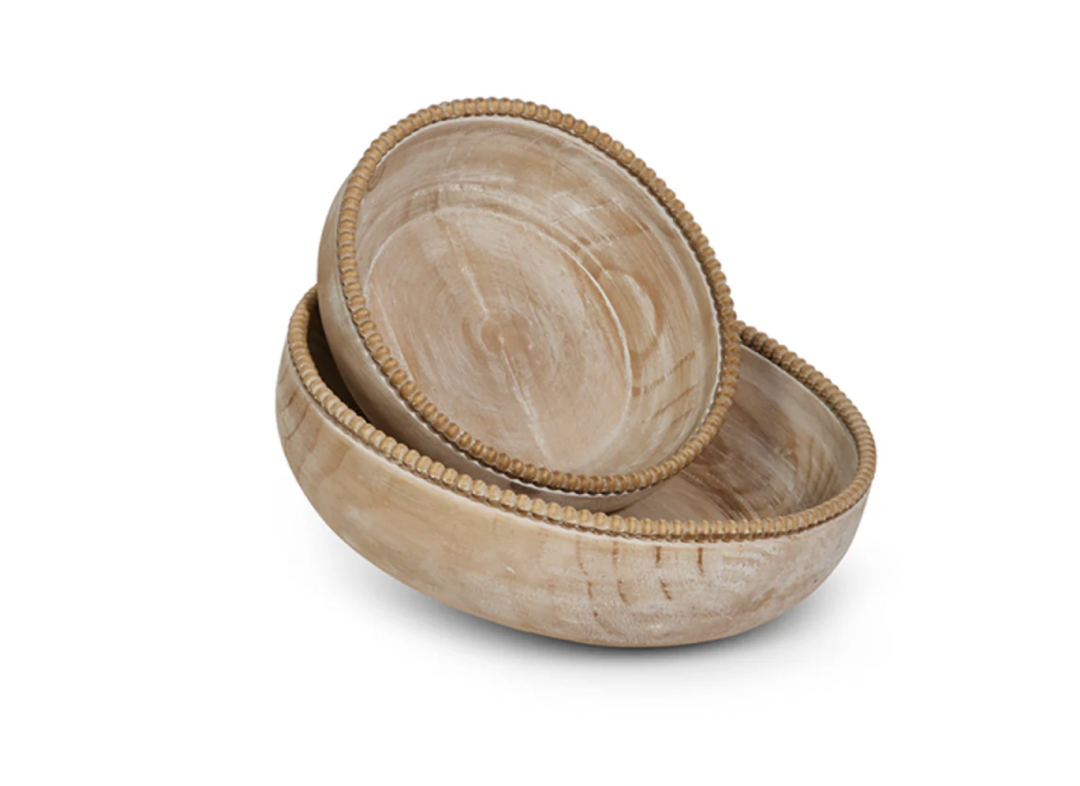 Raz 15.5" Beaded Wooden Bowl