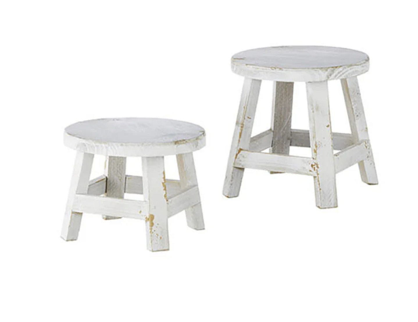 Raz 8" Distressed White Stool Riser LARGE