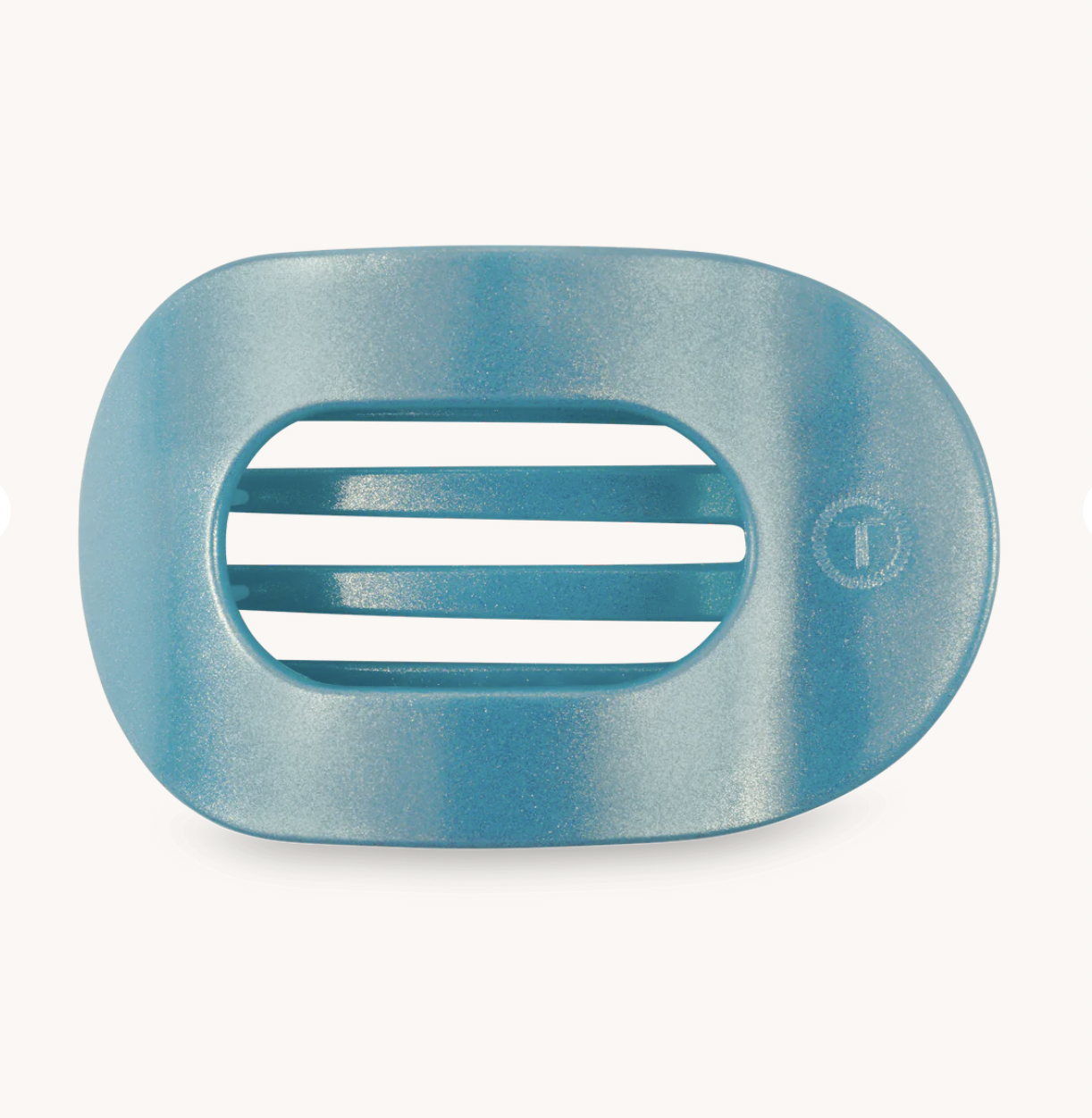 Blue Sea Large Flat Round Hair Clip