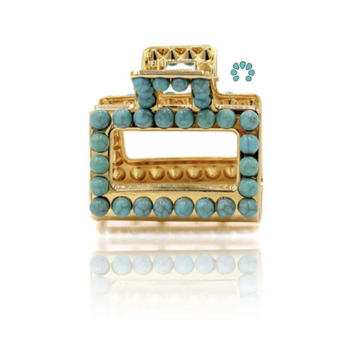 Mini Faux Turquoise Claw Clip Gold
