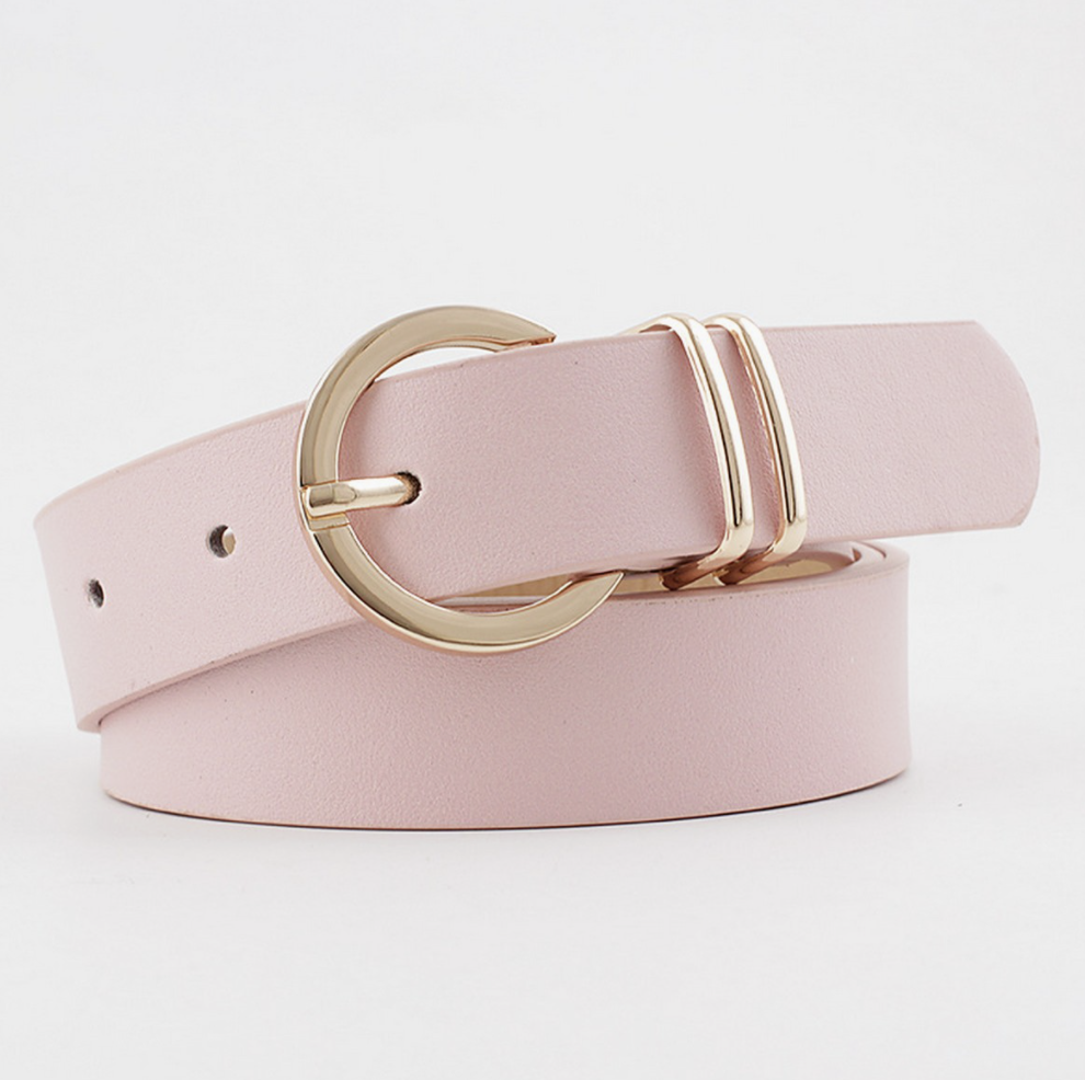 Ring Hole Pin Buckle Belt Pink