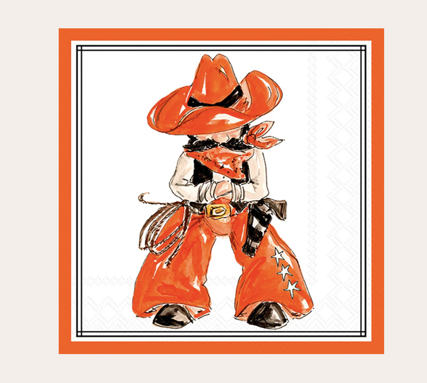 Napkins Cocktail Orange Cowboy Hometown Pride