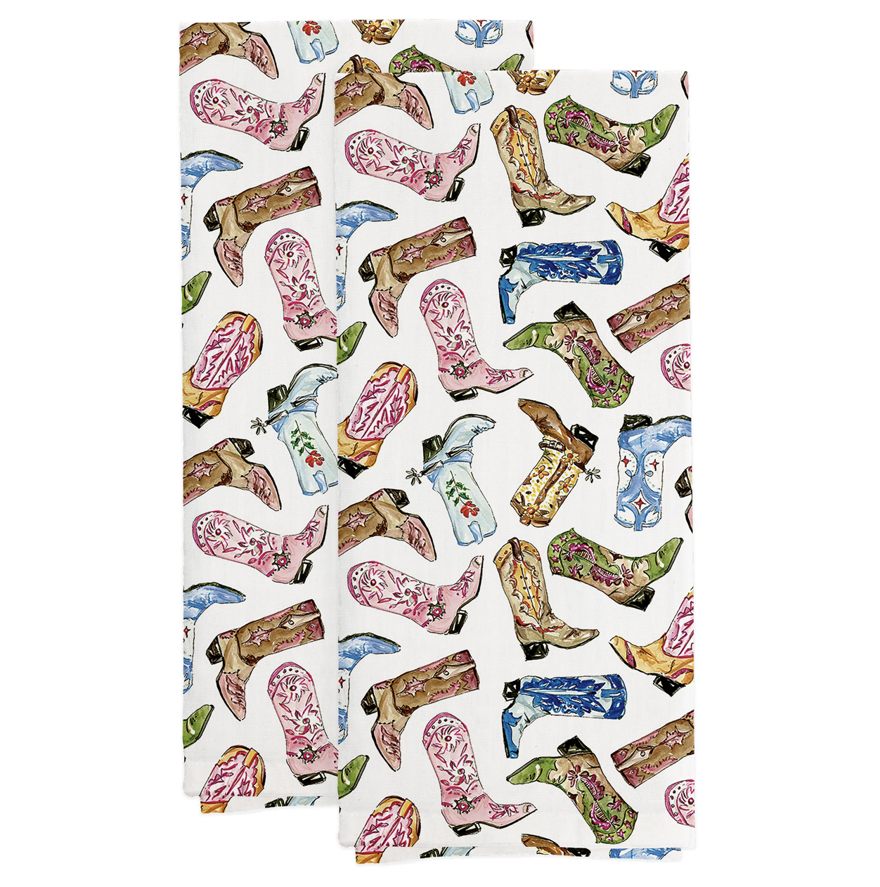 Boot Scootin Tea Towels Set of 2