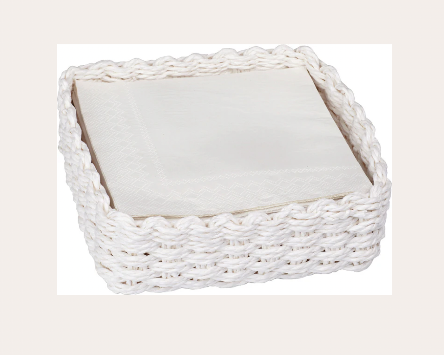Napkin Caddy White Paper Weave