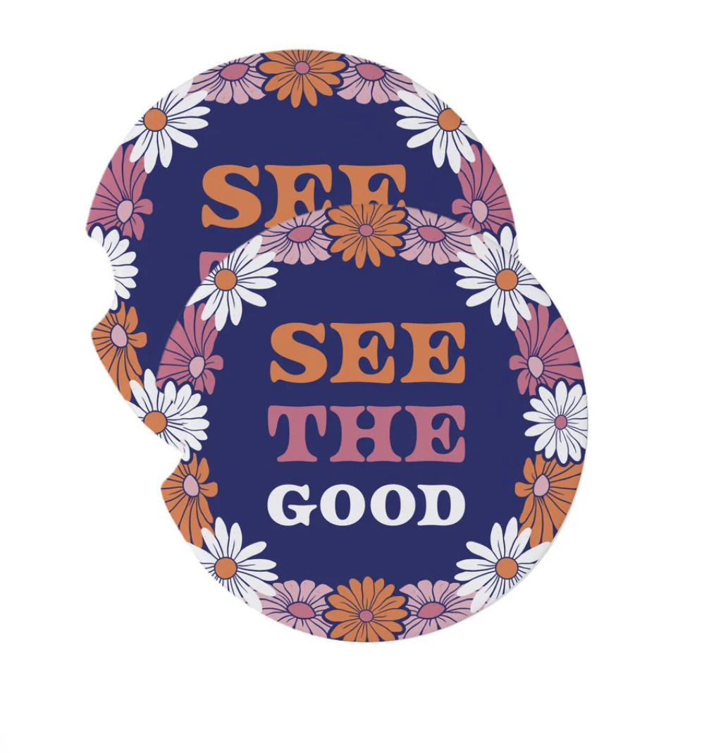 Mary Square Set of 2 Car Coasters-See The Good