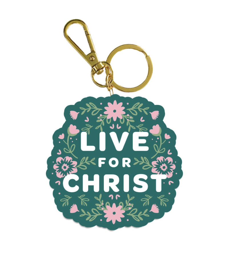 Mary Square Key Chain Live For Christ