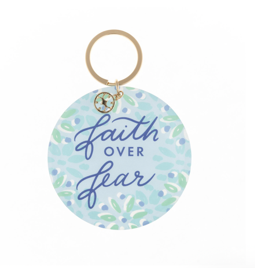 Mary Square Key Chain Faith Over Fear