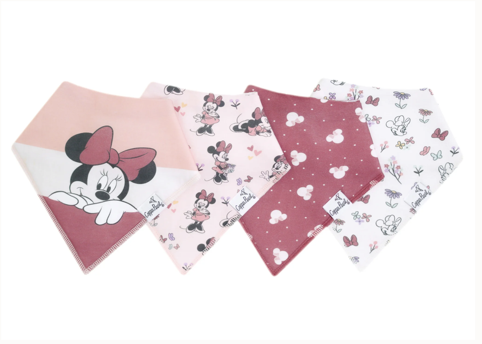 Minnie Mouse Copper Pearl Baby Bandana Bibs
