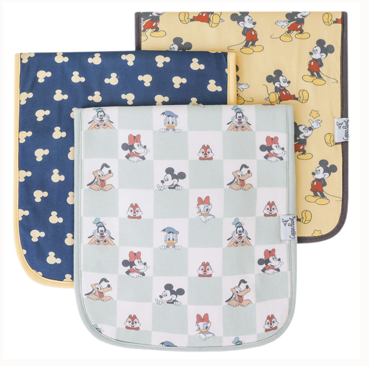 Mickey Mouse Friends Copper Pearl Burp Cloths