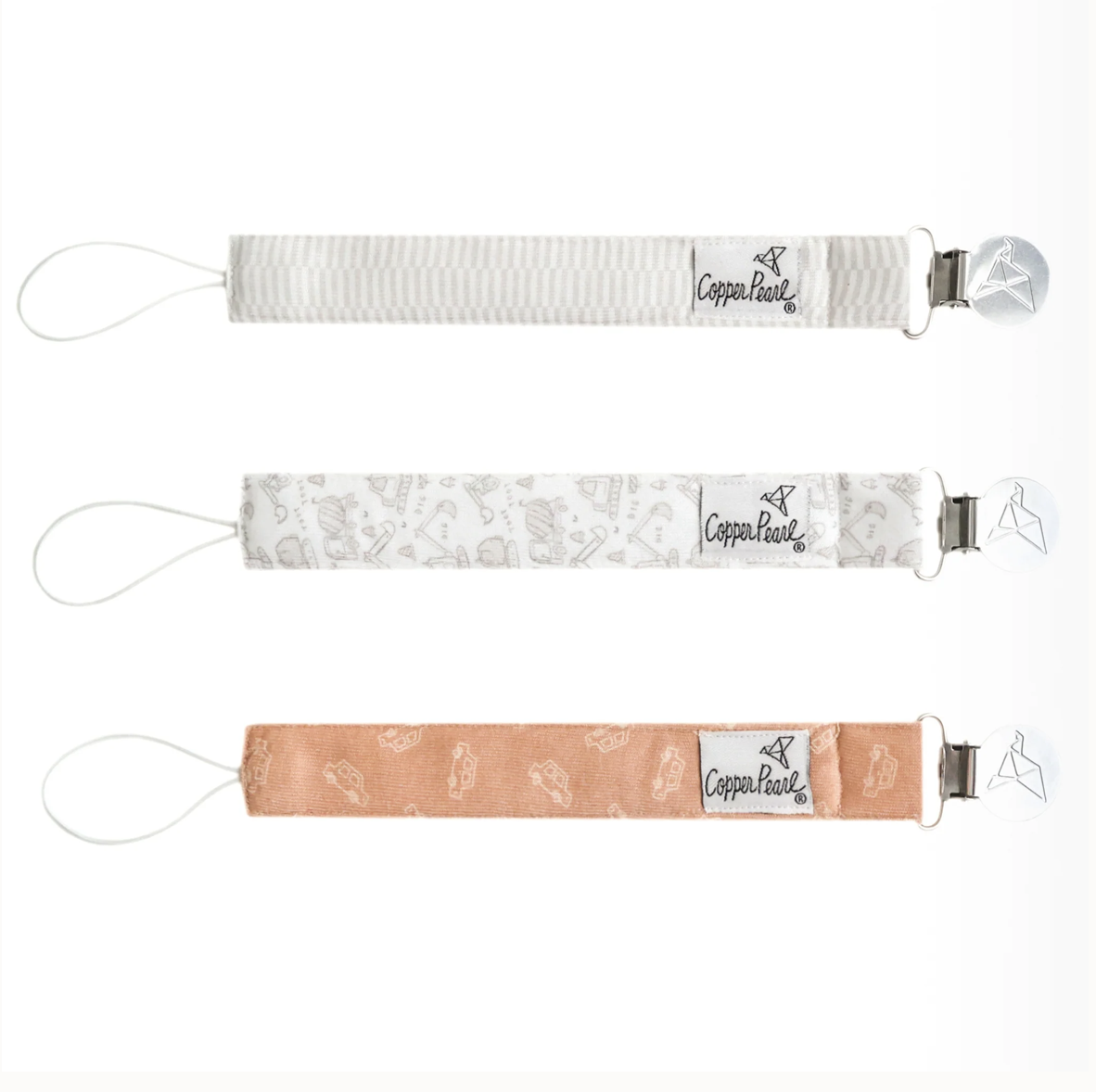 Gage Copper Pearl Binky Clip Set