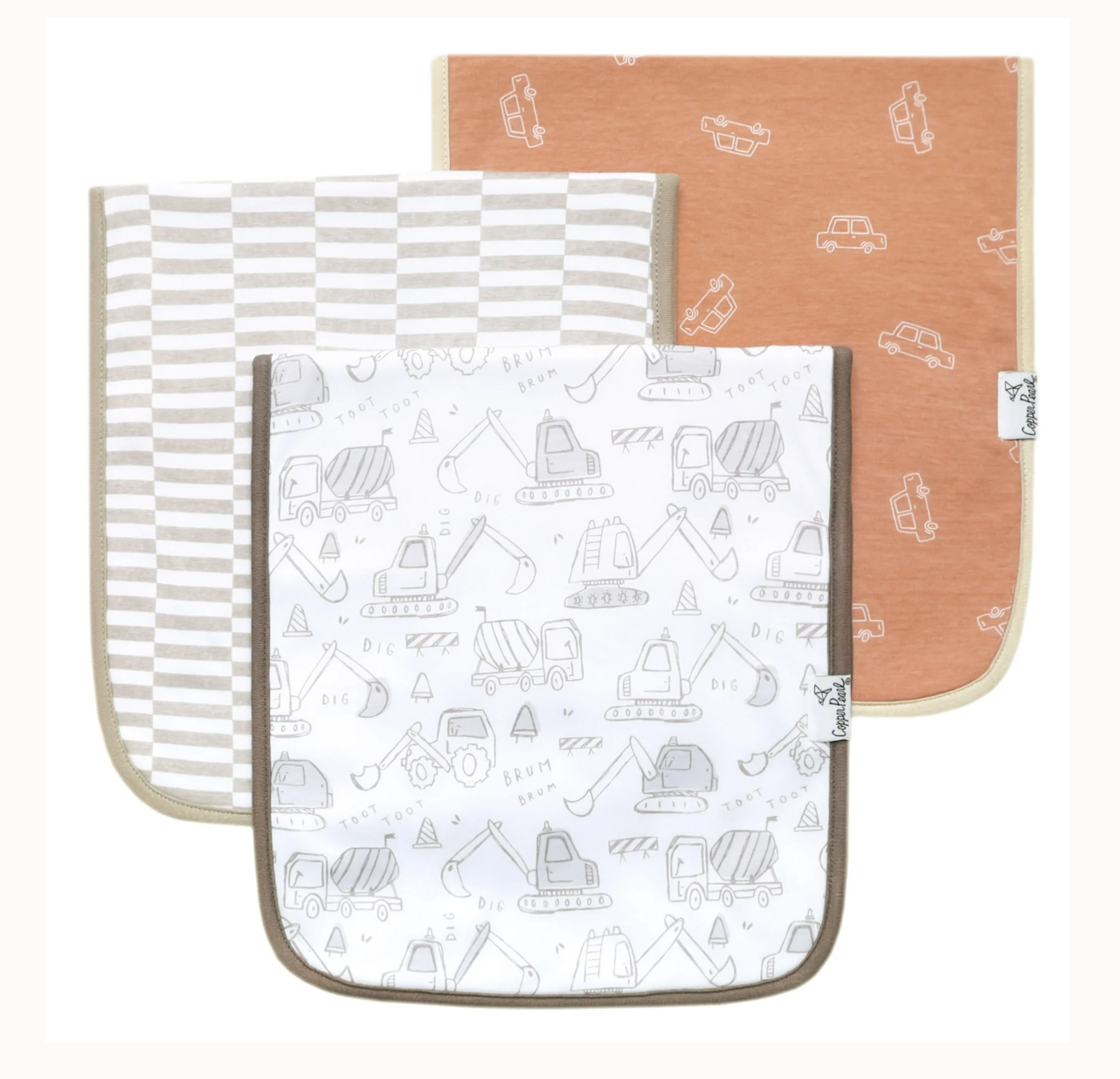 Gage Copper Pearl Burp Cloths