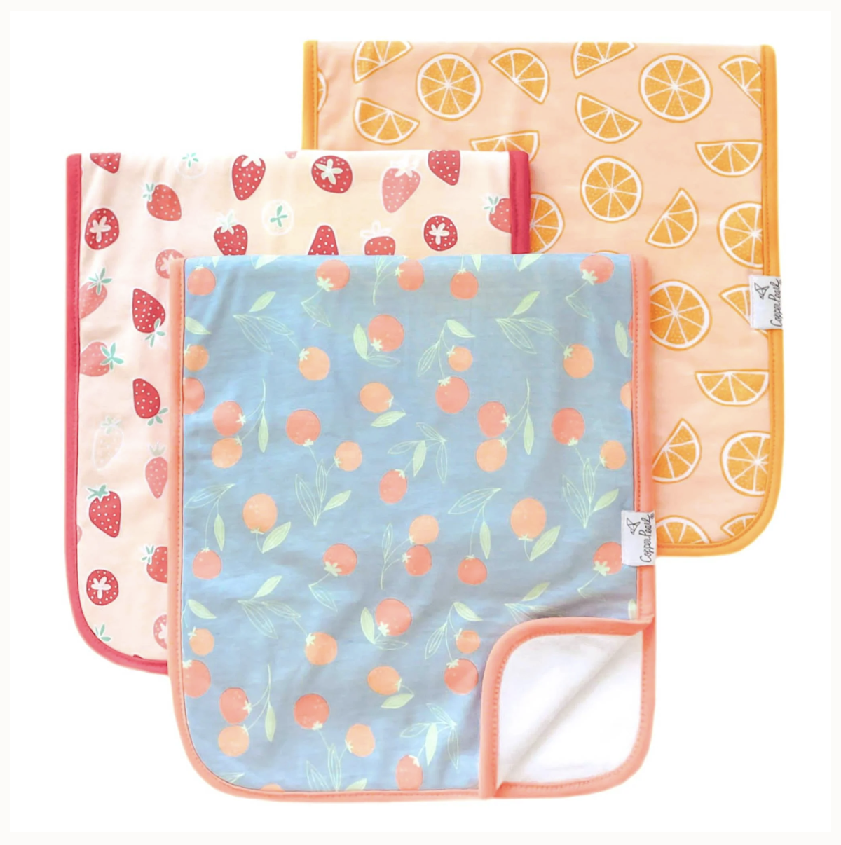 Clementine Copper Pearl Burp Cloths