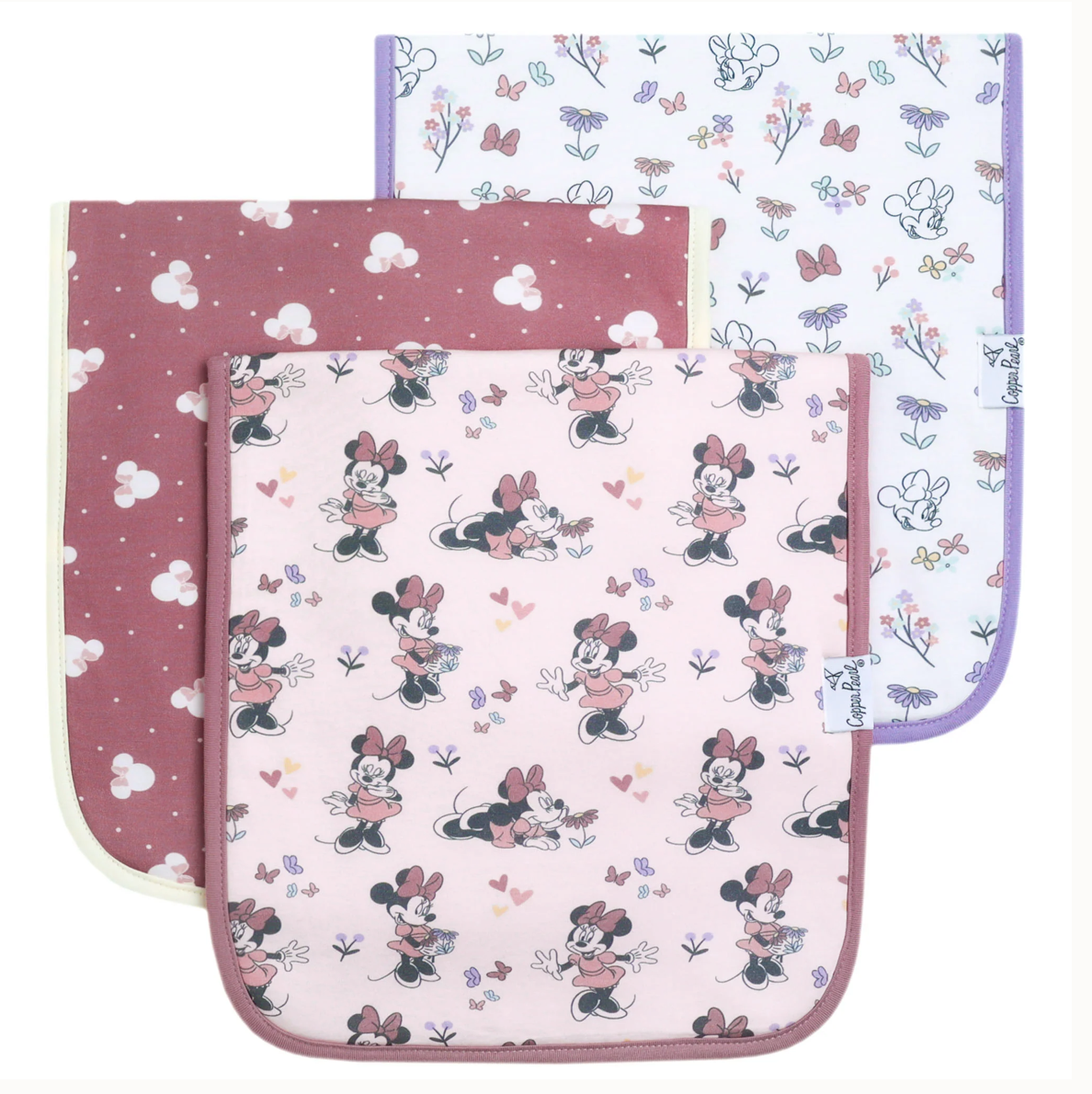 Minnie Mouse Friends Copper Pearl Burp Cloths