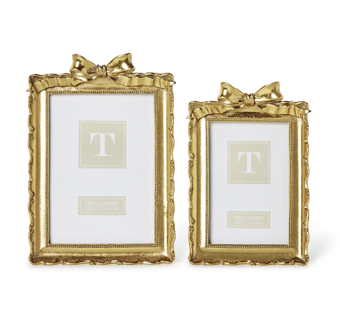 Twos Company 4x6 Gold Frame with Accent Bow