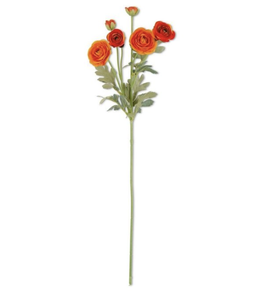 26" Ranunculus Orange Spray