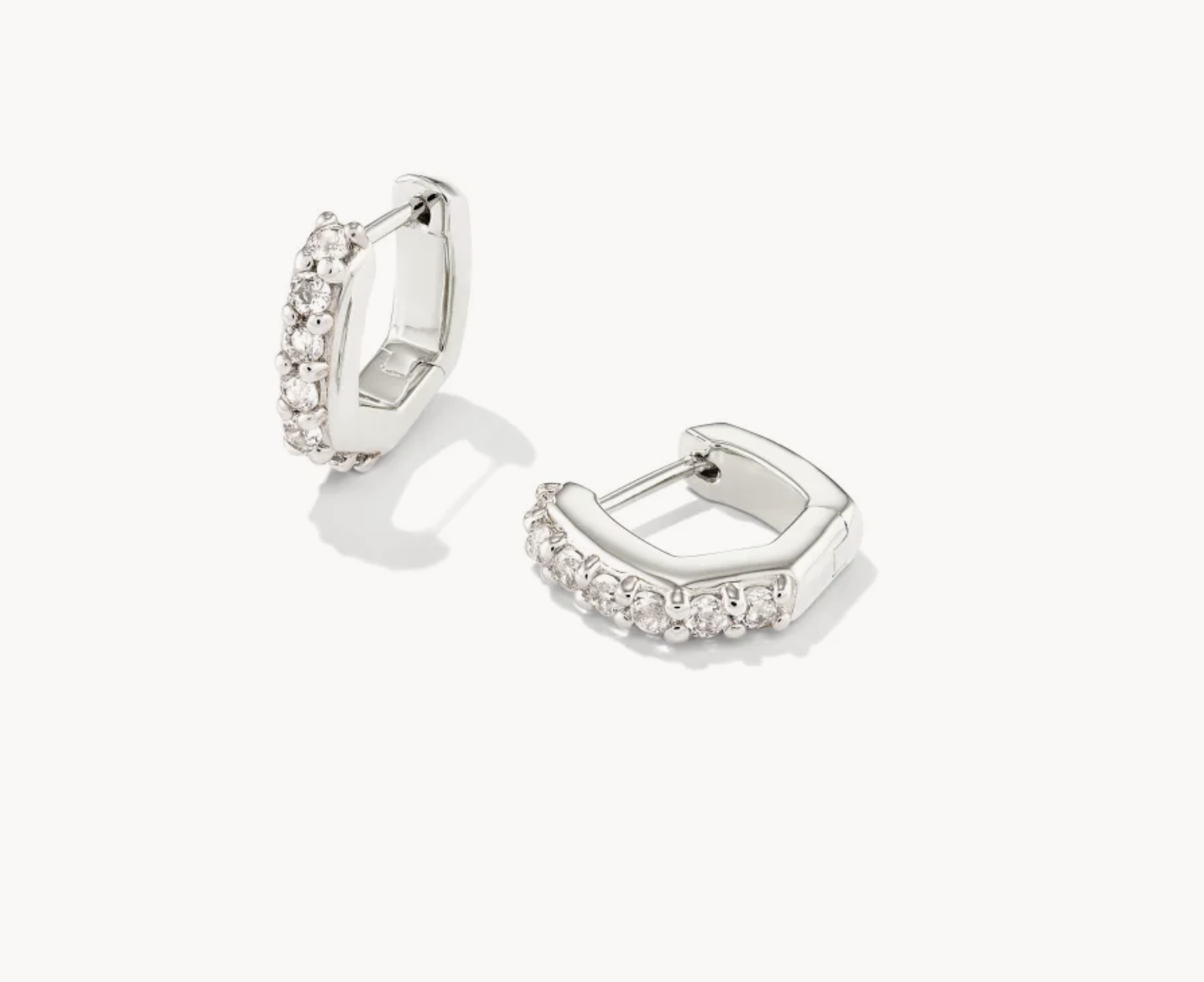 Davie Huggie Earring Sterling Silver White Topaz