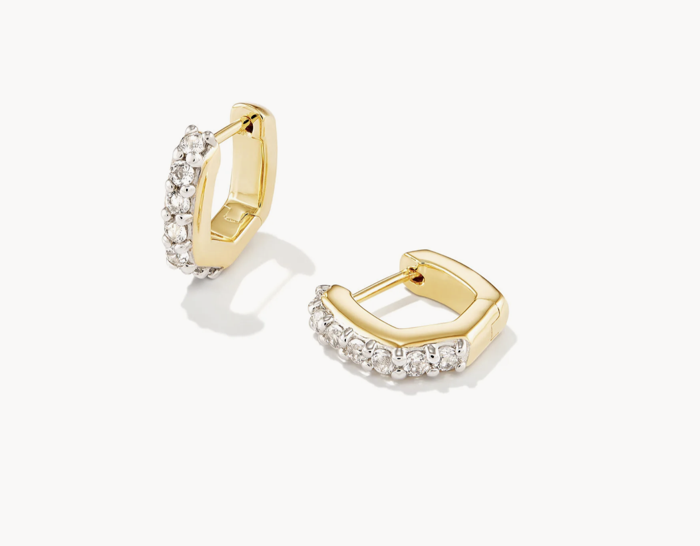 Davie Huggie Earring 18k Gold White Topaz