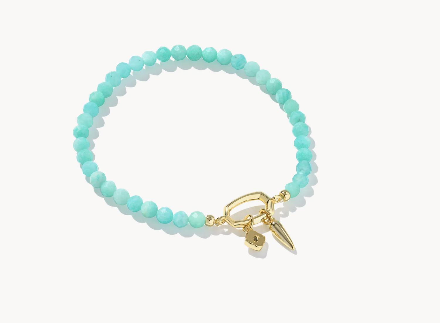 Sylvia Stretch Gold Teal Amazonite Bracelet