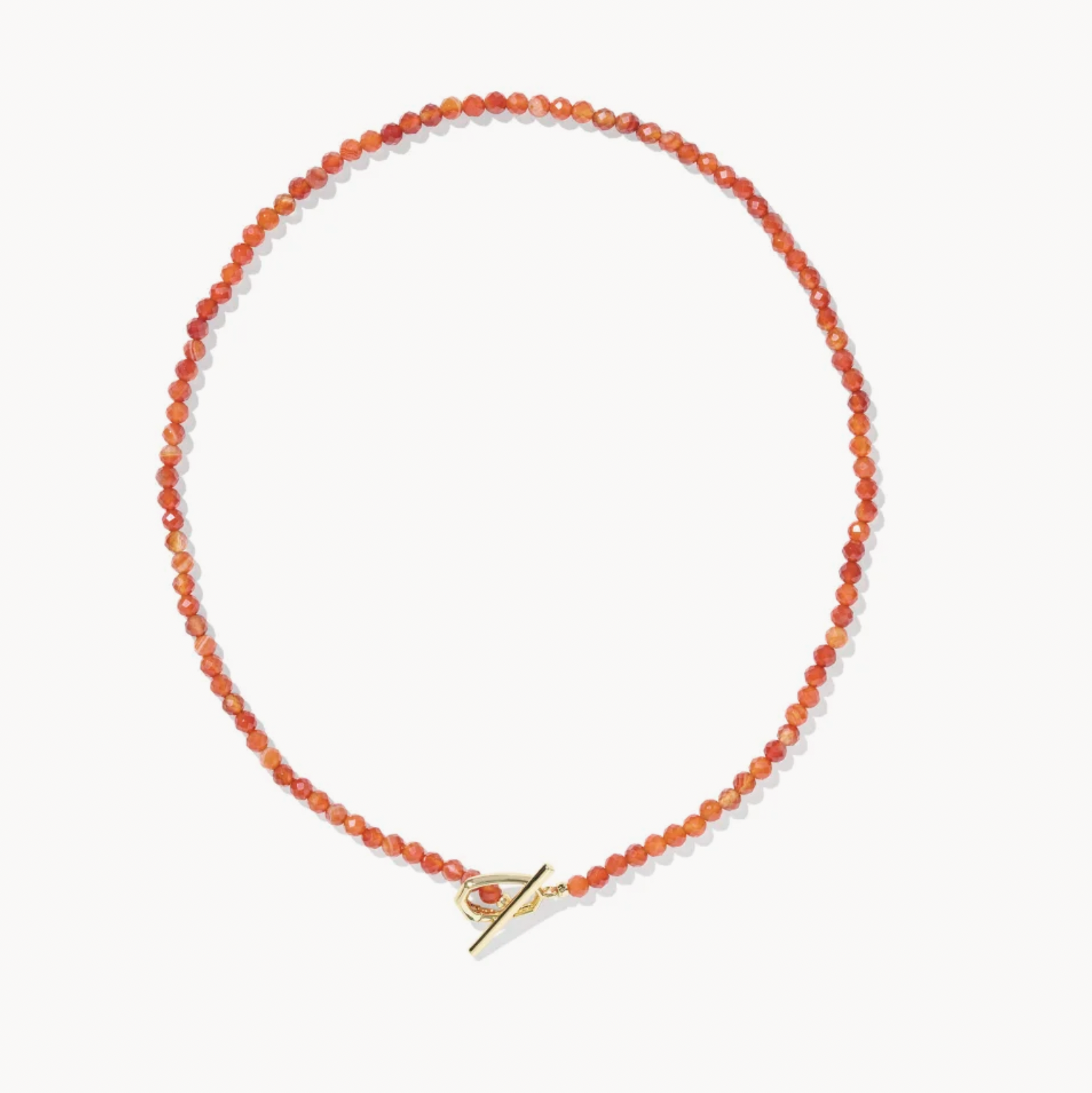 Sylvia Stranded Gold Orange Banded Agate Necklace