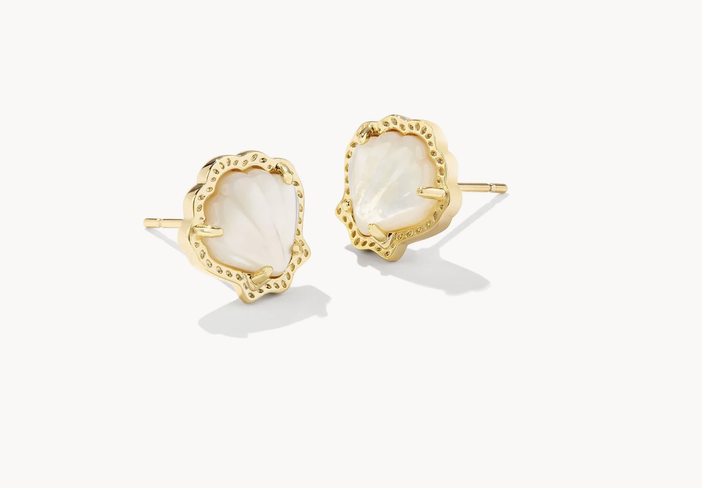 Brynne Shell Stud Earring Gold Ivory MOP