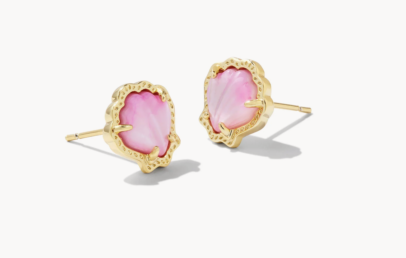 Brynne Shell Stud Earring Gold Blush MOP