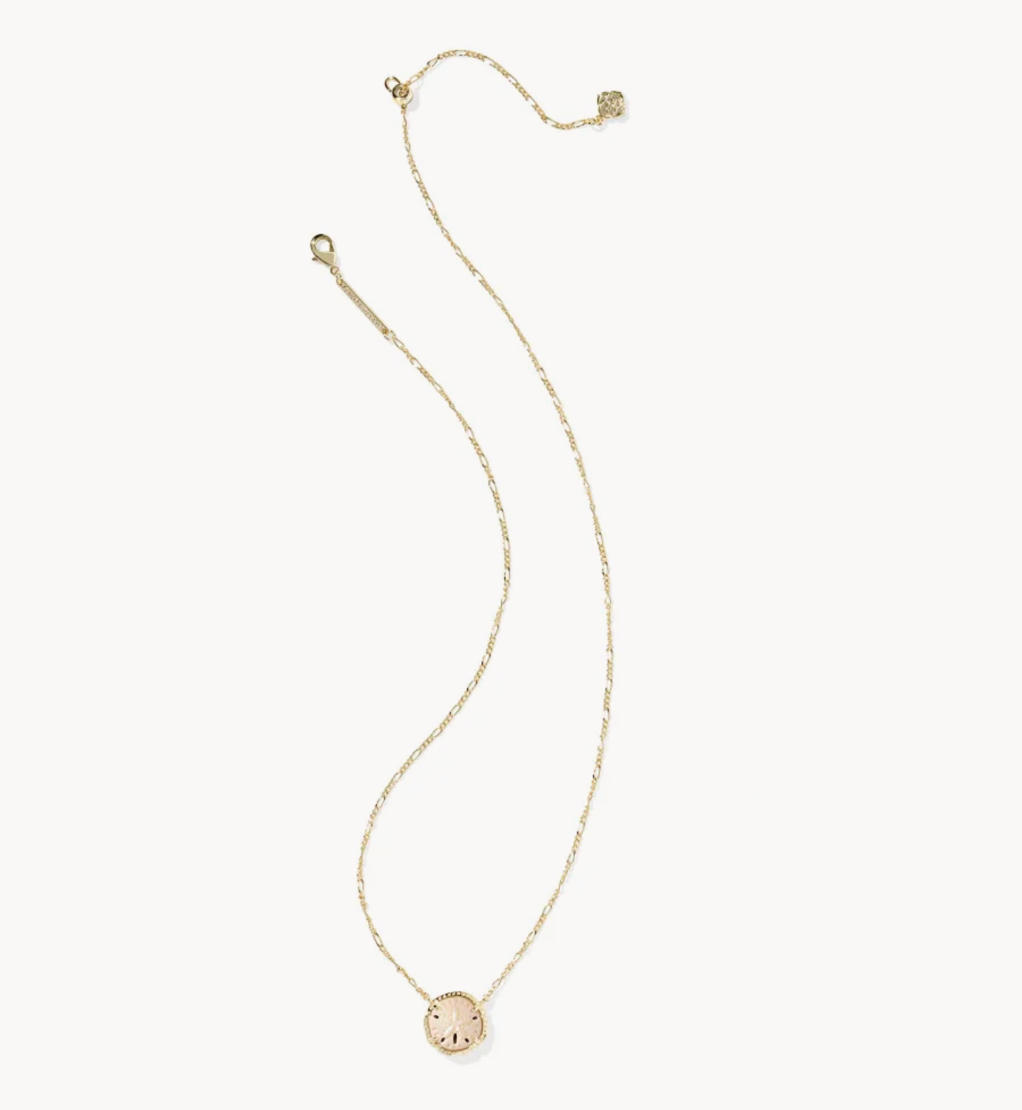 Sand Dollar Pendant Necklace Gold Natural MOP