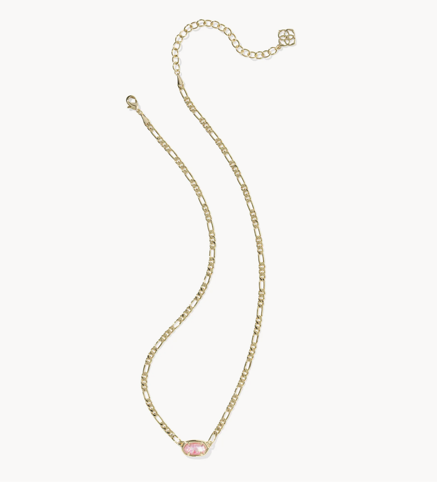 Elisa Figaro Pendant Necklace Gold Pink Iridescent MOP