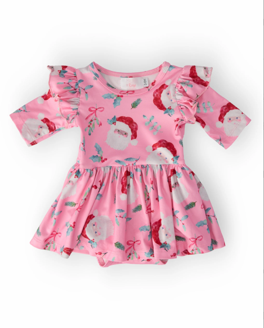 Jolly Old Saint Nick 3/4 Sleeve Twirl Flutter Bodysuit