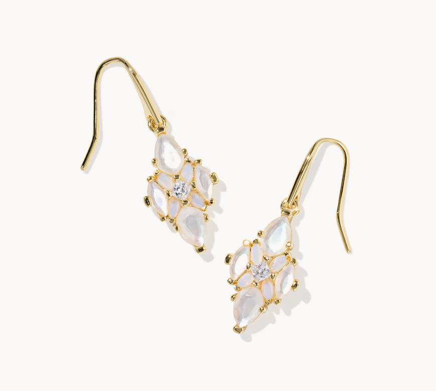 Abbie Crystal Drop Ear Gold Neutral Mix