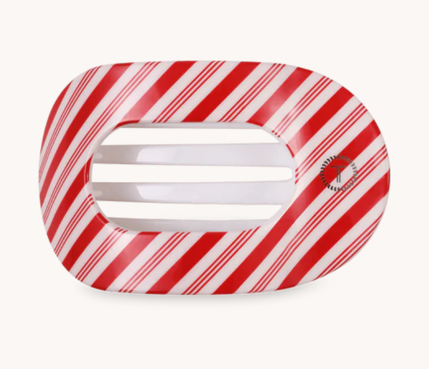 Candy Cane Crush Small Flat Round Hair Clip