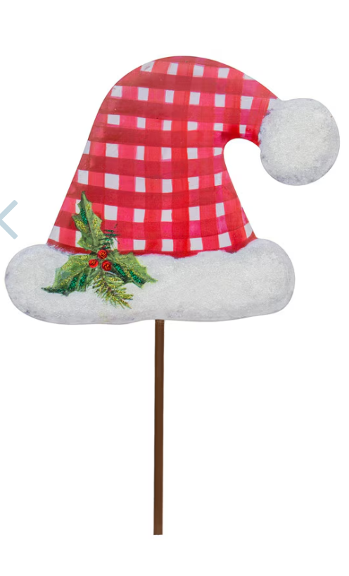 Gallery Gingham Santa Hats Small Red