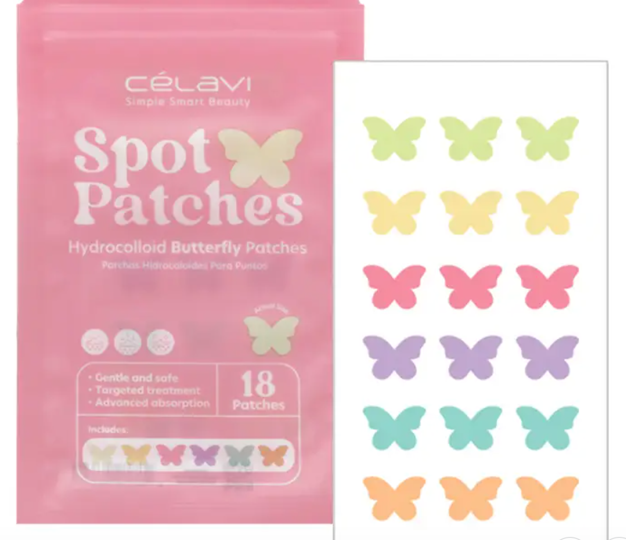 Celavi 18pc Hydrocolloid Butterfly Acne Spot Patch