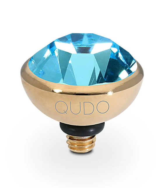 Topper Bottone Gold Aquamarine