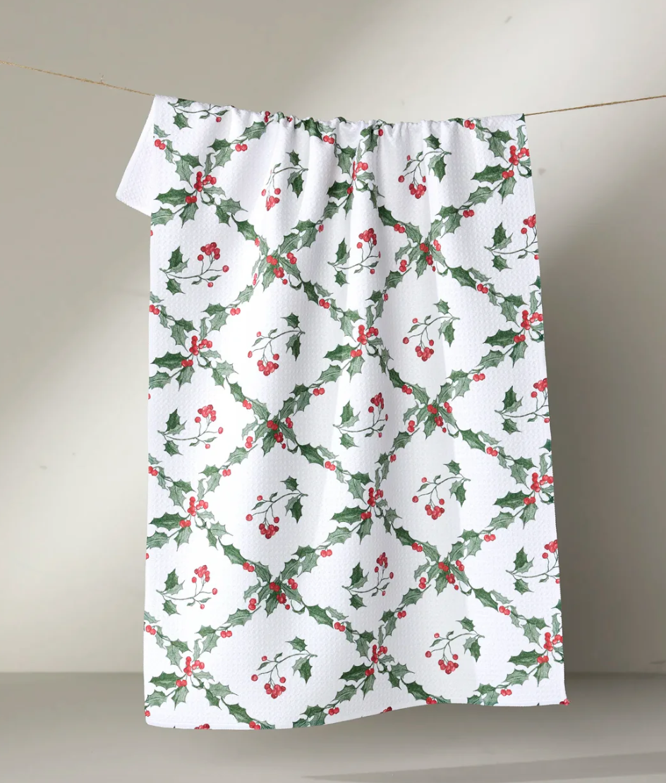 Christmas Lattice Tea Towel