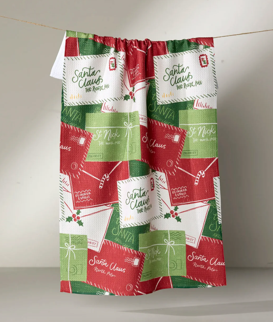 Christmas Letter Pile Tea Towel