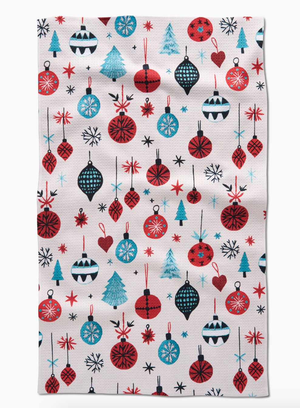 Embroidered Ornaments Tea Towel
