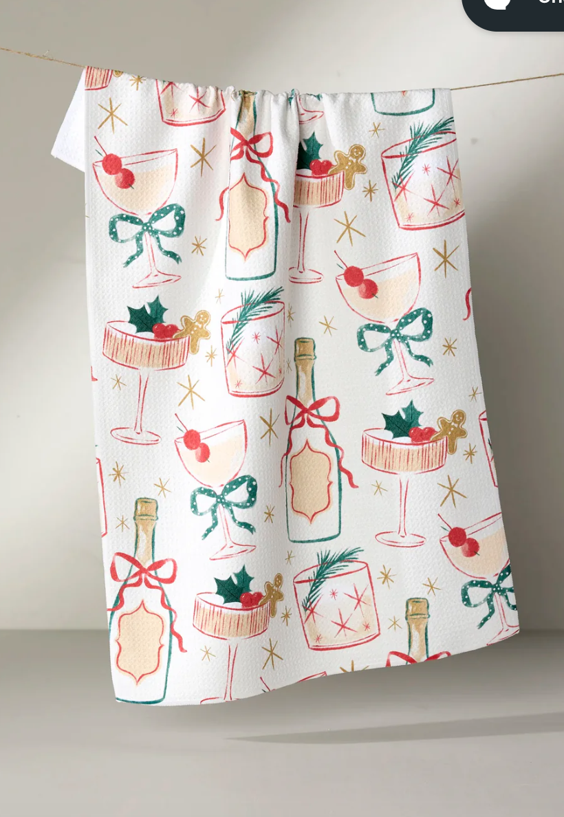 Christmas Cocktails Tea Towel