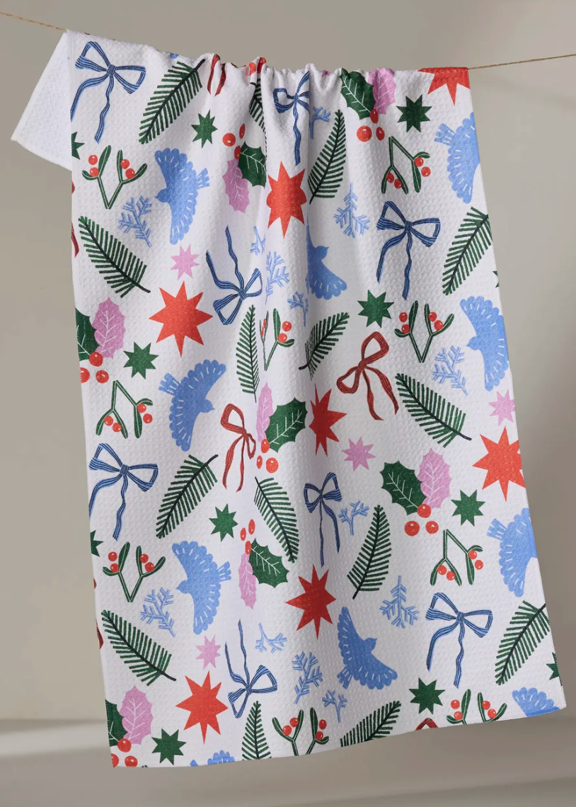 Christmas Garden Party Tea Towel