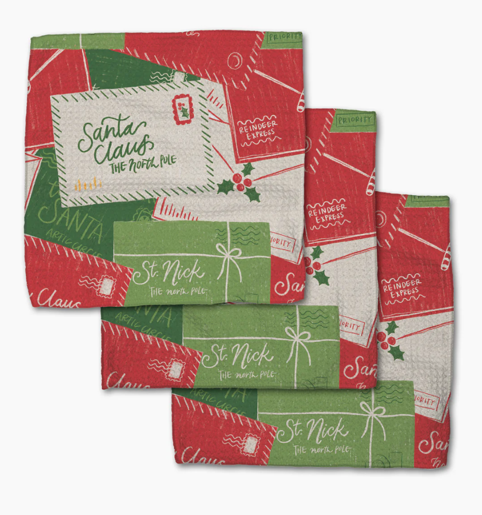 Christmas Letter Pile Dishcloth