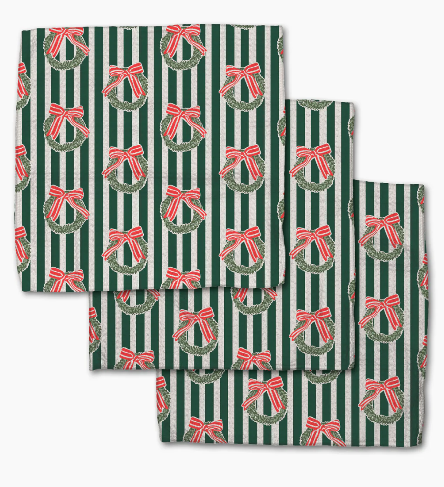 Green Wreaths Dishcloth